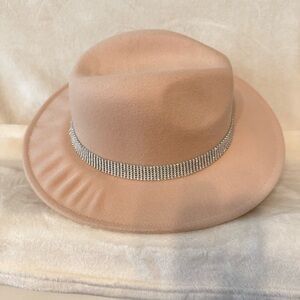 Altar’d State Beige Hat with Rhinestone Band